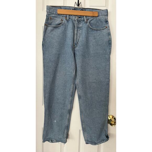Mens Levis Denim Jeans pants 550  34x27 relaxed fit 100% cotton raw hem - Picture 2 of 6